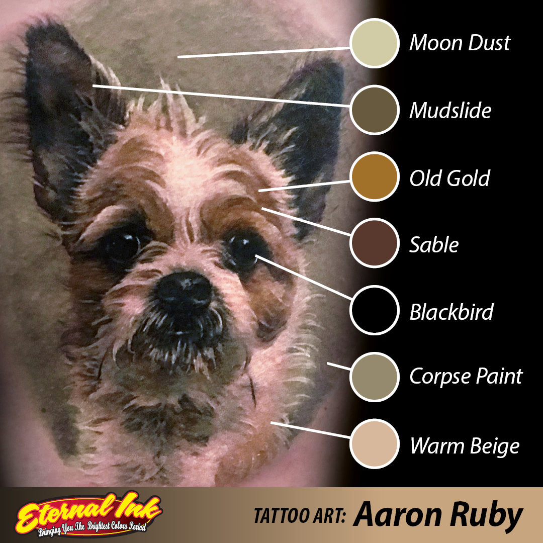Ruby Ridge Dog Colorized Aaron Ruby Color Maps - Eternal Tattoo Ink