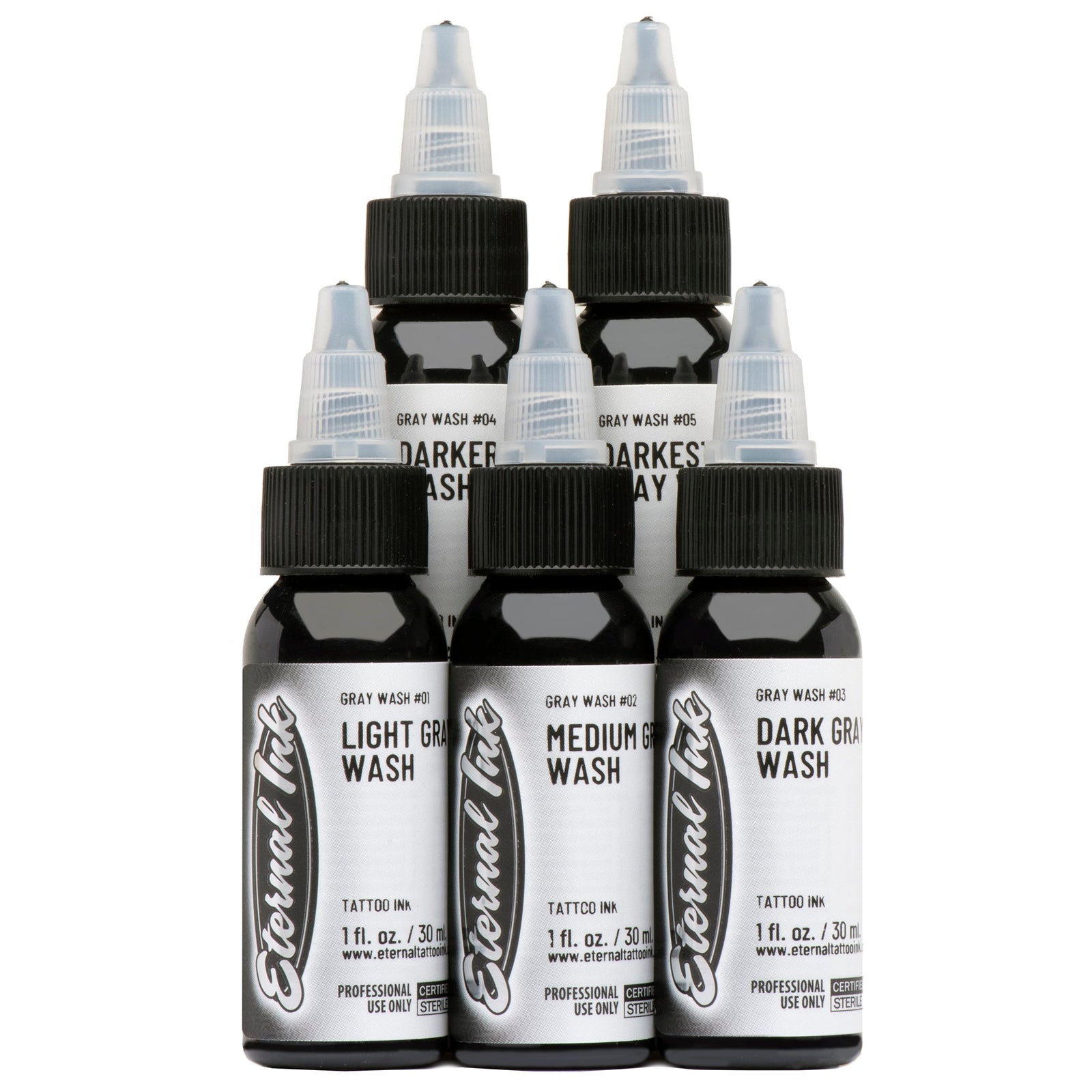 Pitch Black Gray Wash Set - Eternal Tattoo Supply